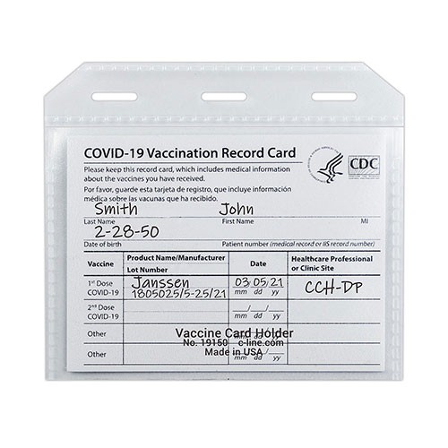 Vaccine Card Holer 4"x3", 50 Pack