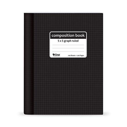 7-1/2” x 9-3/4" Black Graph Ruled Composition Notebook