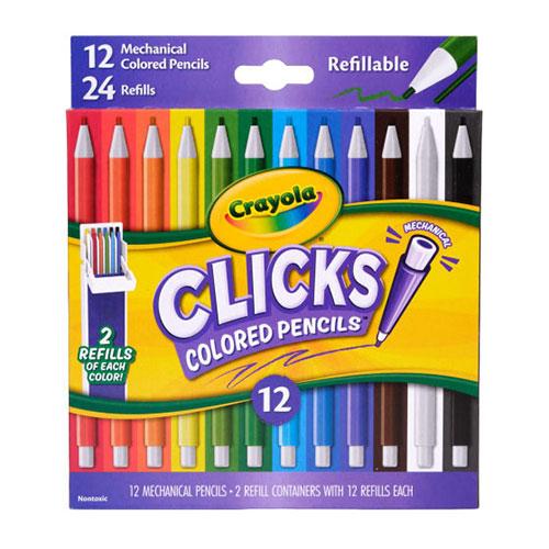 Clicks Colored Pencil Set, 12 Assorted Colors