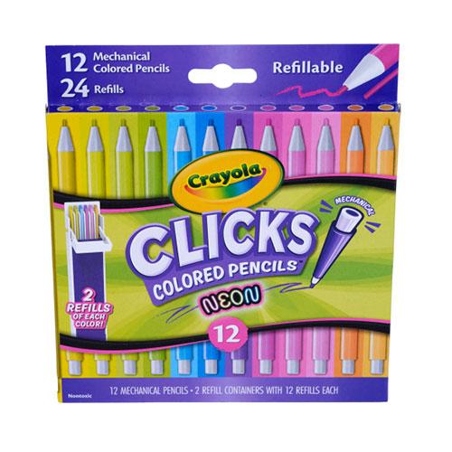 Clicks Colored Pencil Set, 12 Neon Colors