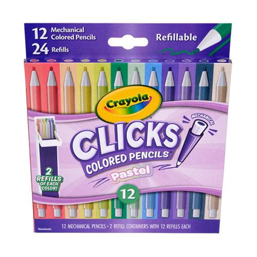 Clicks Mechanical Colored Pencil Set, 12 Pastel Colors