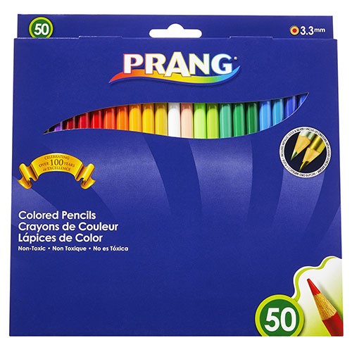 Prang Colored Pencils Set, 7"-3.3mm Cores, 50 Count