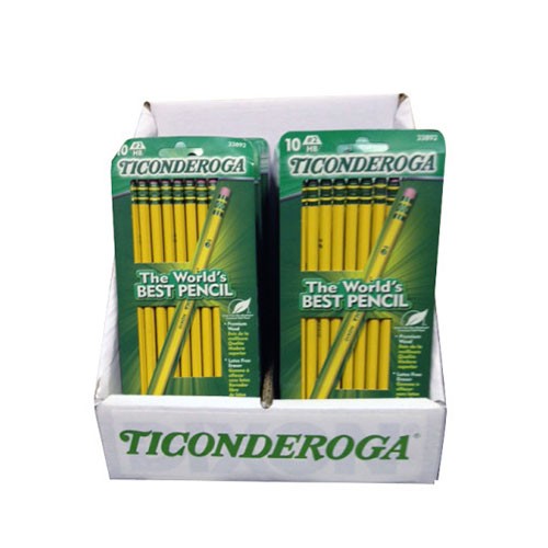 Ticonderoga No. 2 Soft, Yellow Pencil Display, 10-Packs, 48 Count