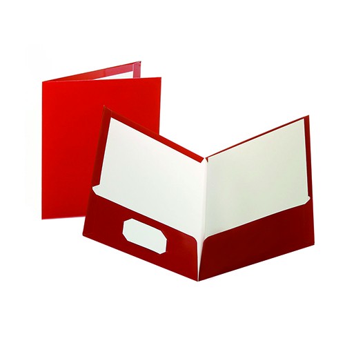 Oxford Portfolios, Laminated, 2 Pocket, Red