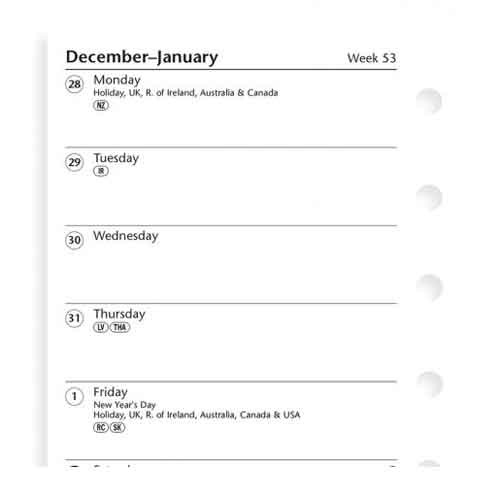 Week On One Page Diary Pocket