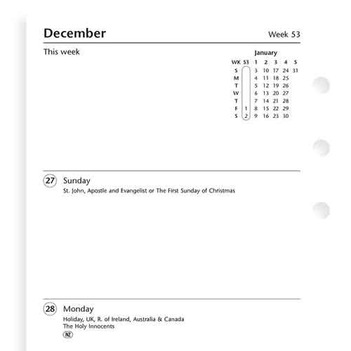Week On Two Pages Diary Personal, Sunday Start 