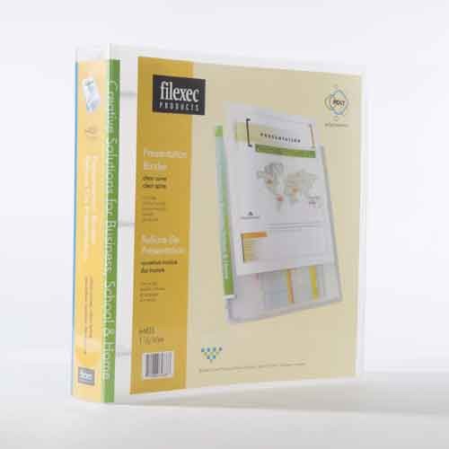View Binder, front/spine pocket, 1.5", Clear