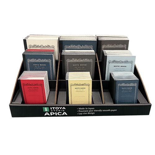 Apica C.D. Twin Ring Notebook Display, Assorted 180 Count
