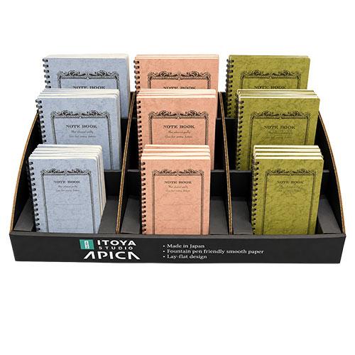 Apica C.D. Twin Ring Notebook Display, Assorted 90 Count