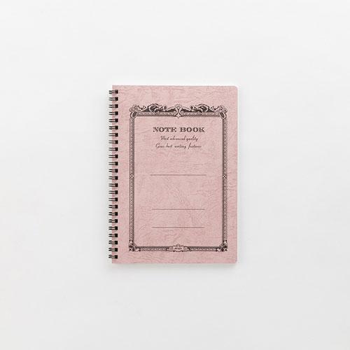 Apica C.D. Twin Ring Notebook, A5 Size, Peach Cover, Lined/Ruled Paper