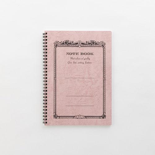 Apica C.D. Twin Ring Notebook, Semi-B5 Size, Peach Cover, Lined/Ruled Paper