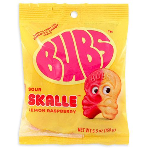 BUBS Swedish Sour Skalle, Lemon Raspberry