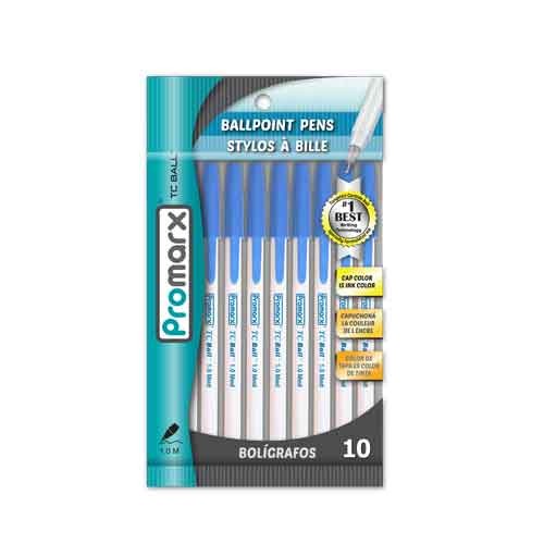 Promarx® TC Ball™ Stick Pen, Blue, 10 Count
