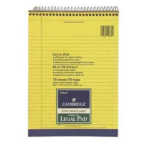 Legal Pad,wb,8.5x11,can,70sh