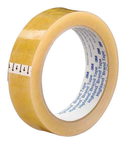Utility Grade Light Duty Packaging Tape, Clear, High Conformability, 3/4 in x 2592 in