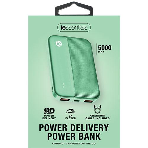 iEssientials 5000 Mah Slim Powerbank, Mint