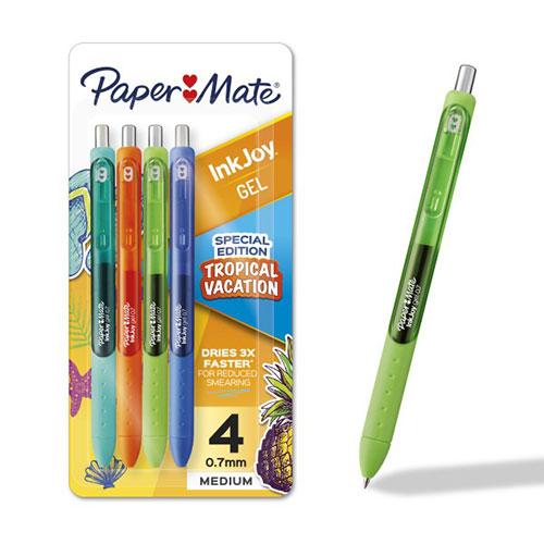 Paper Mate® InkJoy® Gel Pens, Tropical Vacation Colors, Medium (0.7mm) Point, Retractable, 4 Count