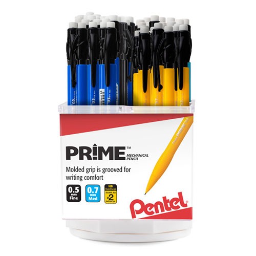Prime Mechanical Pencils Spinner Display, 0.5mm and 0.7mm, Assorted, 48 Count