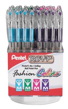 RSVP® Medium Point Fashion Colors Display, 60 Count
