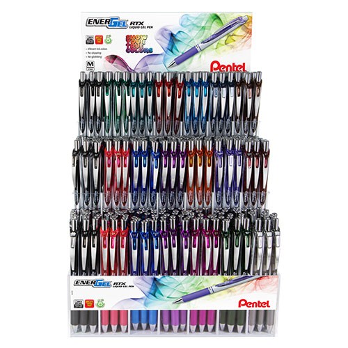EnerGel Deluxe RTX Retractable/Refillable Liquid Gel Pen 0.7mm Medium Display, 252 Count