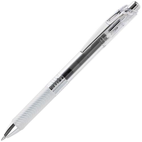 EnerGel ICE  Liquid Gel Pen, (0.7mm) Metal Tip, Medium Line, Transparent Barrel, Black Ink