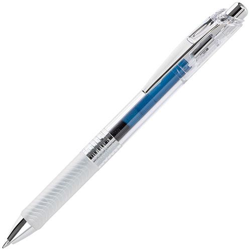 EnerGel ICE  Liquid Gel Pen, (0.7mm) Metal Tip, Medium Line, Transparent Barrel, Navy Blue Ink