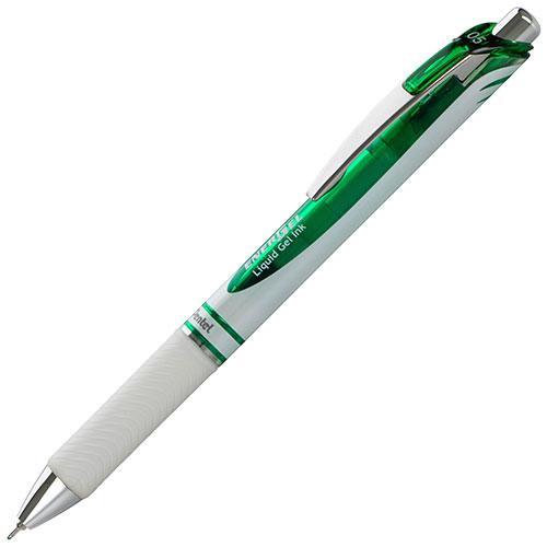 EnerGel Pearl Retractable (0.5mm) Needle Tip, Fine Line, Green Accent, Green Ink