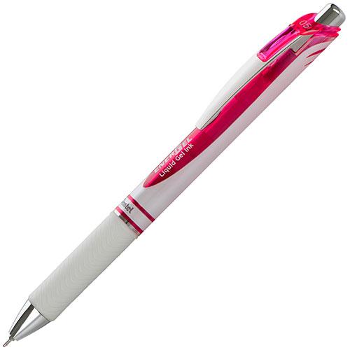 EnerGel Pearl Retractable (0.5mm) Needle Tip, Fine Line, Pink Accent, Pink Ink