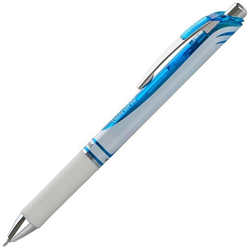 EnerGel Pearl Retractable (0.5mm) Needle Tip, Fine Line, Sky Blue Accent, Sky Blue Ink