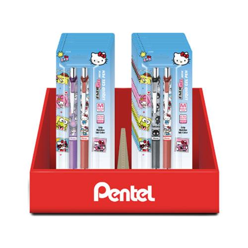 Hello Kitty & Friends Display,  Limited Edition, EnerGel Liquid Gel Ink (Assorted Ink),  Counter Display - 24 Pieces