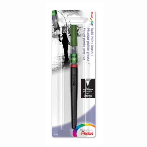 Pentel Arts Brush, Bold Point, Black Ink 1 Pack