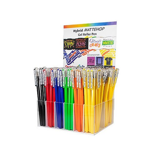 Pentel Arts Hybrid MATTEHOP Gel Roller Display, 1.0mm, Assorted, 144 Count