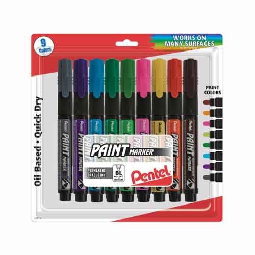 Paint Markers, Medium Bullet Point, Assorted Ink (DEFGKNPSV) 9 Pack