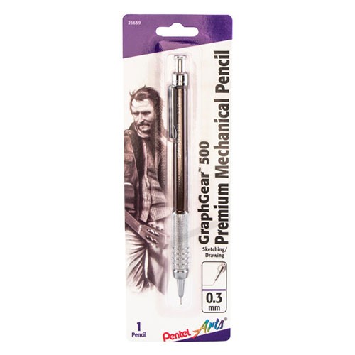 Pentel Arts GraphGear 500 Premium Drafting Pencil (0.3mm), Brown Barrel, 1 Pack