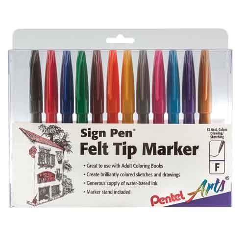 Art Series, Sign Pens, Assorted, 12 Count