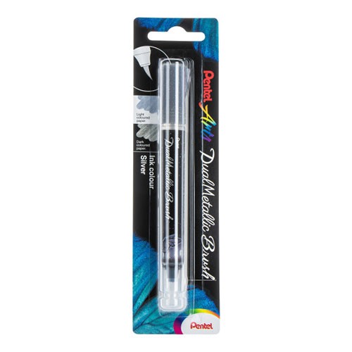 Pentel Arts DualMetallic Brush Silver