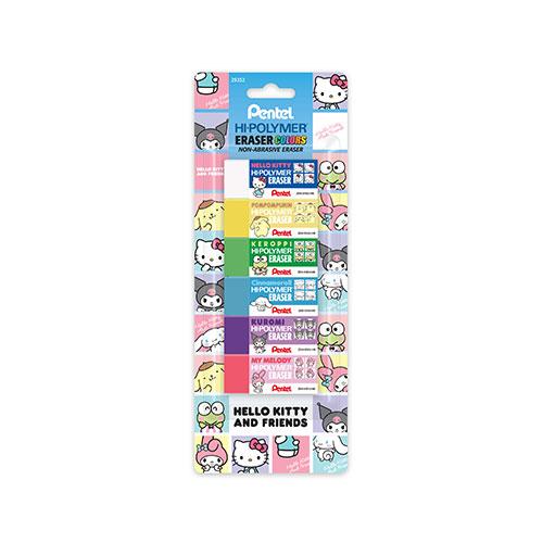 Hi-Polymer Block Eraser Colors, Hello Kitty & Friends, Limited Edition,  Small Assorted Colors, 6 Pack