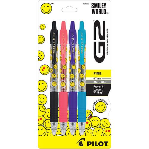 G2 Smiley 4 Pack Asstd. Black, Iris Blue, Salmon, Turqoise