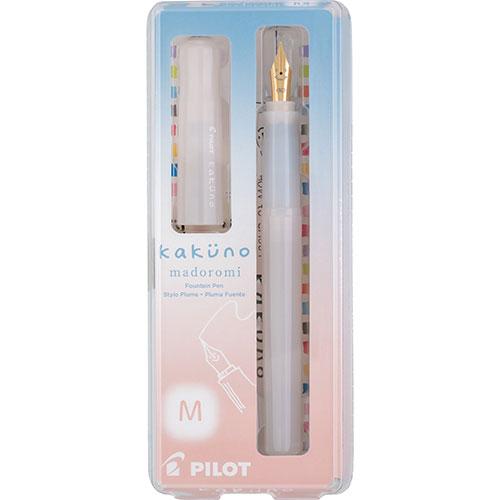 Kakuno Madoromi Fountain Pen, White Medium