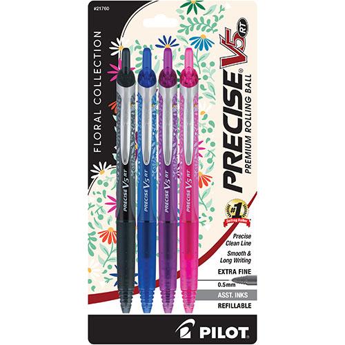 Precise V5RT Floral Wrap, 4 Pack Black, Blue, Purple,Pink