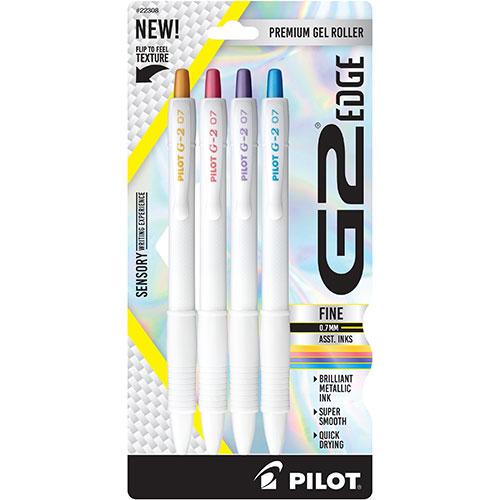 G2 Edge Metallics, White Barrel, 4 Pack Blue,Gold,Pink,Purple