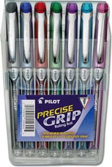 Precise Grip Rolling Ball, Extra Fine Point, 7 Count, Assorted