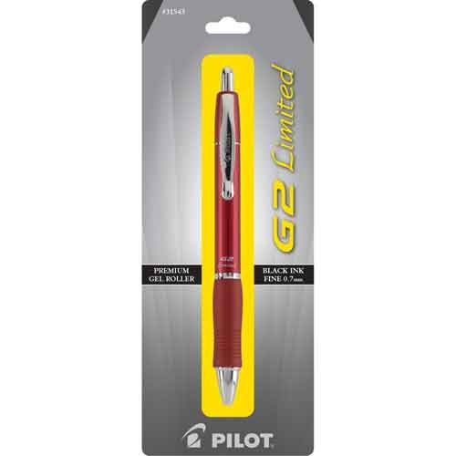 G2 Limited Retractable Gel Ink Roller Ball Pen, Fine Point, Black Ink, Silver, Gold, Charcoal, Purple, Red or Blue Barrel