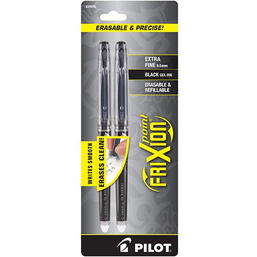FriXion Ball, Erasable Gel Pen, 2 Count, Black