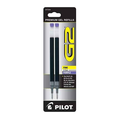 G2, Fine Point, Pen Refill, 2 Count, Purple