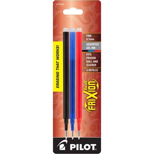 FriXion® Ball, Ball Clicker, and LX, Black, Blue, and Red, Fine, 3 Count