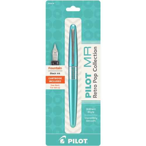 Metropolitan Retro Pop Fountain Pen, Fine Nib, Black Ink, Turquoise Dot Barrel, 1 Pack Carded