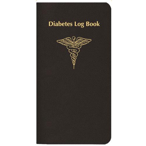 Diabetes Log Book, 3-1/2" x 6-1/2", Skivertex Covers: Burgundy, Navy, and Black