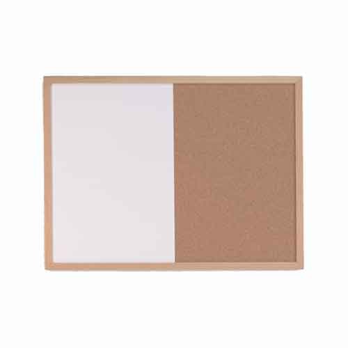 Quartet® Combination Board, 17" x 23", Dry-Erase & Cork Surface, Oak Finish Frame