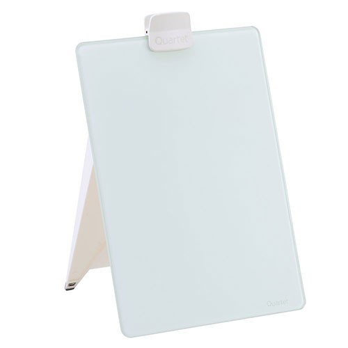 Glass Dry Erase Desktop Easel, 9x11 White Surface Frameless